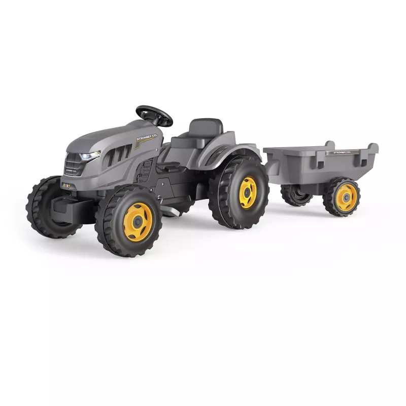 Detský šliapací traktor Simba-Dickie Stronger XXL s prívesom, antracitová