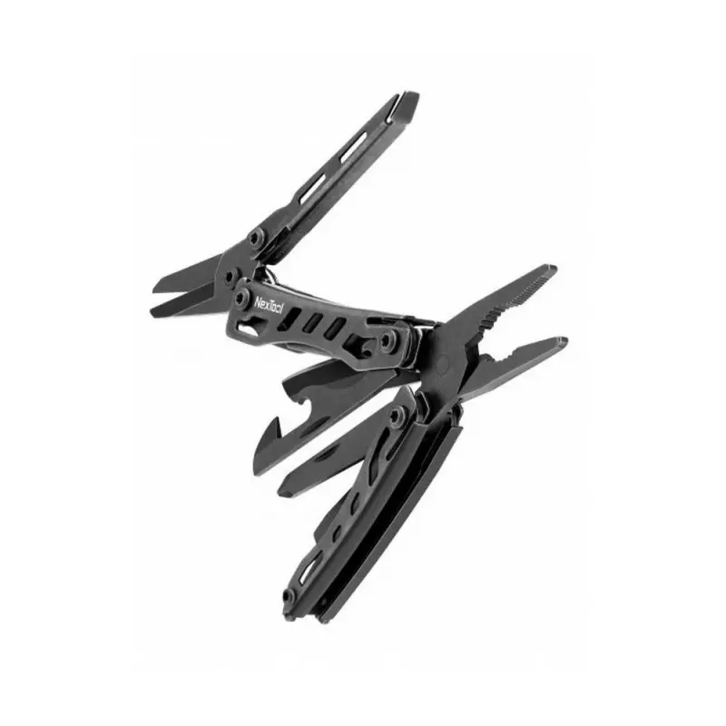 Multitool Nextool Mini FLAGSHIP NE20122 — 10-in-1 kompaktný nerezový multitool, čierny, 67×27×17 mm, 83 g
