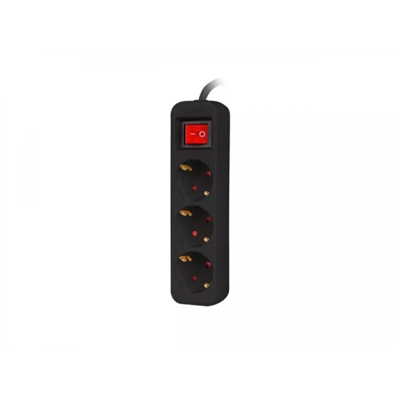 Predlžovací kábel Lanberg PS1-03F-0150-BK 1,5 m 3 ochranné zásuvky pre interiér čierny