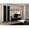 Cama obývacia zostava VIGO 4 biela/čierna lesk
