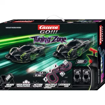 Autodráha so slotovými autíčkami CARRERA GO!!! Tuning Zone 5,3 m dĺžka dráhy