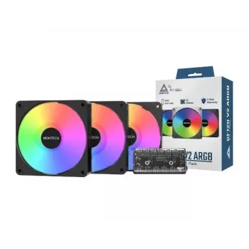 Montech GF120 V2 ARGB modul ventilátora počítačovej skrine 12 cm čierny 3 ks