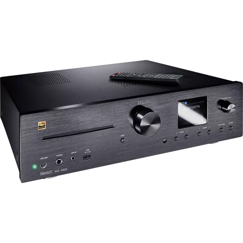 Stereo prijímač Magnat MC 400 — 2.0 kanály, 40 W na kanál, CD prehrávač, Wi‑Fi, Bluetooth, DAB/FM, Ethernet (čierny)