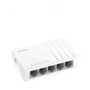 Sieťový switch Cudy GS105U – unmanaged 5-port Gigabit Ethernet (10/100/1000), biela, 5 V