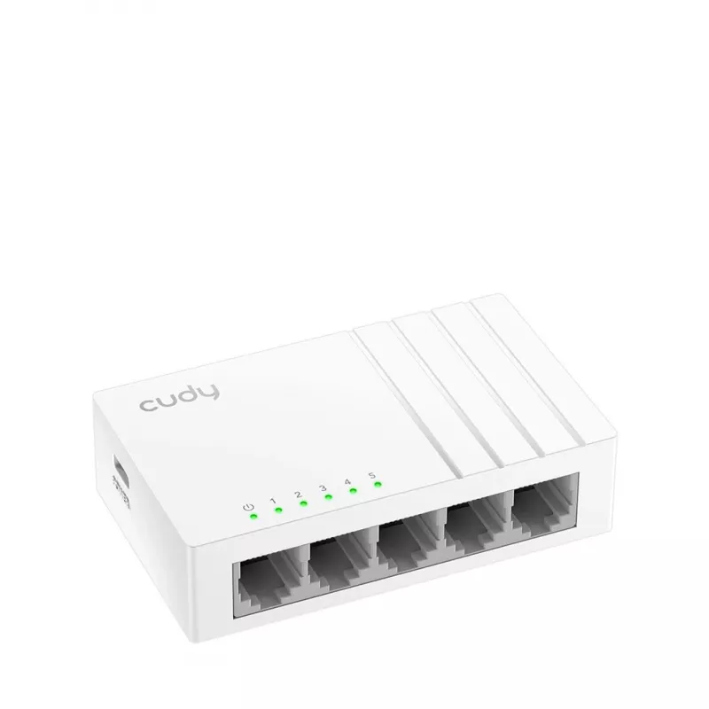 Sieťový switch Cudy GS105U – unmanaged 5-port Gigabit Ethernet (10/100/1000), biela, 5 V