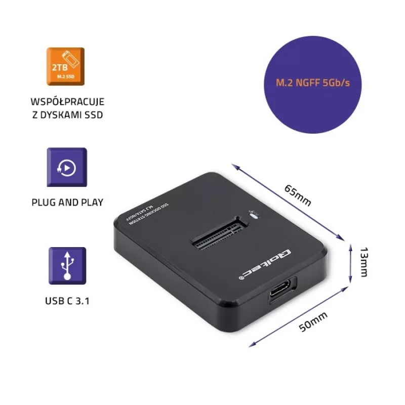Dokovacia stanica SSD M.2 SATA, NGFF, USB 3.1