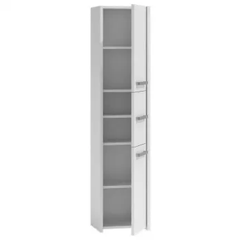 Kúpeľňová stojaca skrinka Top e shop S43 BIEL — voľne stojaca, 6 políc, 400×300×1700 mm, biela