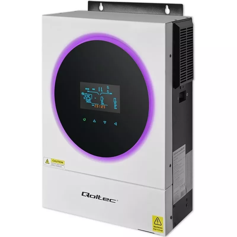 Qoltec, menič napätia, hybridný solárny invertor Off-Grid 4kVA 4kW 120A MPPT LCD Wi-Fi BMS sinus