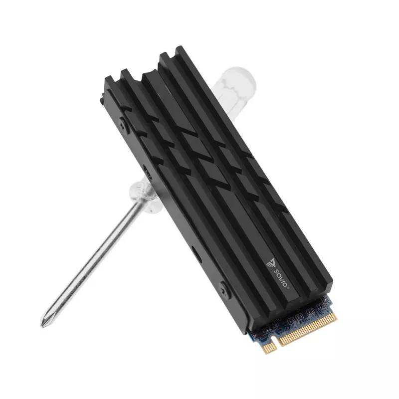 SAVIO AK-60 chladič pre disky M.2 NVMe 2280, čierny