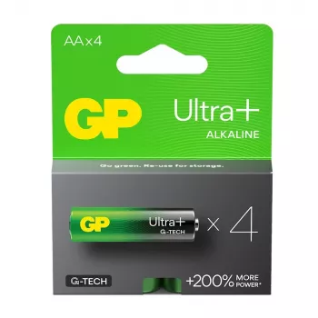 Alkalické batérie LR6/AA GP ULTRA+ balenie 4 ks