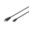 Digitus ASSMANN - HDMI kábel s Ethernet - 19 pin micro HDMI Type D samec na HDMI samec - 1 m - trojitá izolácia - čierny (AK-330115-010-S)