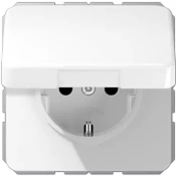 JUNG CD 1520 BFKL WW Zásuvka SCHUKO s výklopným vekom, 16 A 250 V, Alpská biela