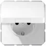 JUNG CD 1520 BFKL WW Zásuvka SCHUKO s výklopným vekom, 16 A 250 V, Alpská biela