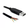 USB kábel DeLOCK USB2.0/TTL 6 1,8 m čierny