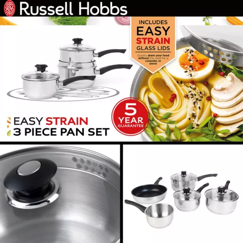 Russell Hobbs RH00542EU7 Easy Strain 3-dielna súprava hrncov