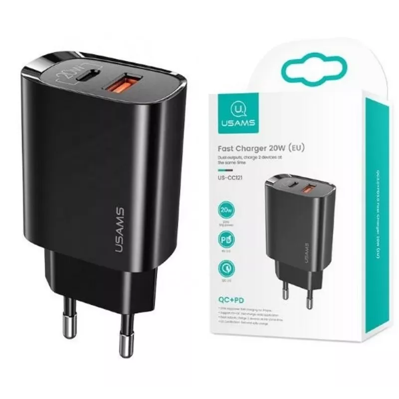 Nabíjačka usams T35 20W PD3 USB-C na USB rýchlonabíjací adaptér