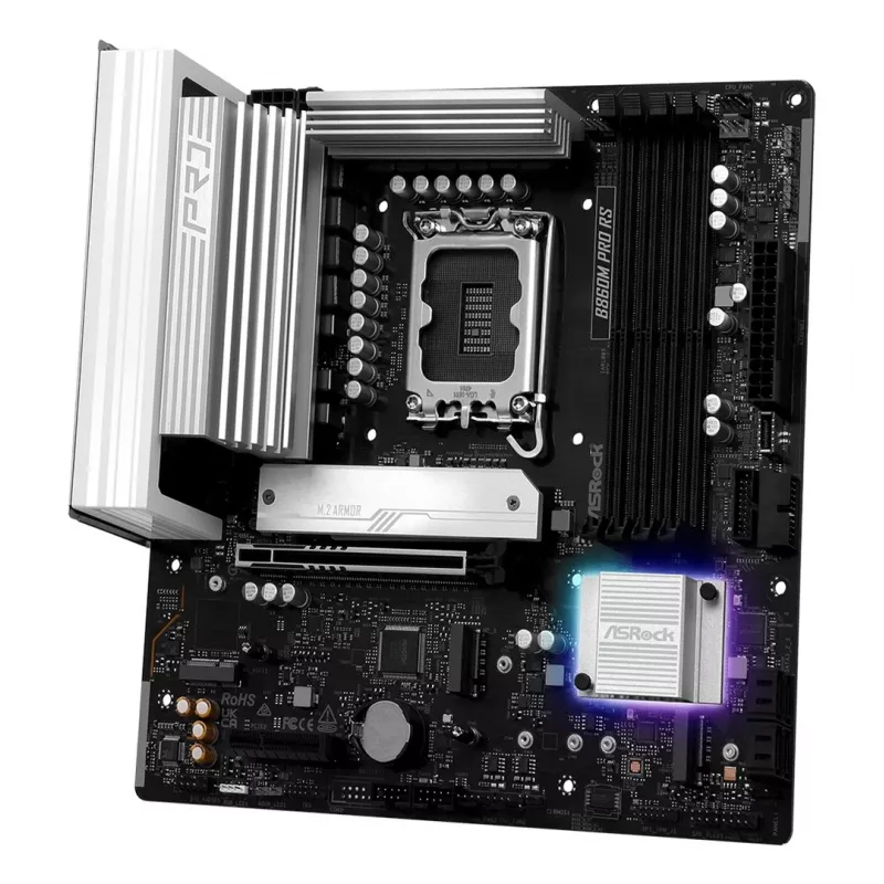 Základná doska ASROCK B860M Pro RS — Intel B860, LGA 1851, micro ATX, DDR5, 4× DIMM, 2.5Gb LAN, 1×PCIe5 x16