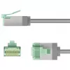 Goobay Ultra-Flexibles CAT 8.1 patch kábel tenký U/FTP sivý - extra krátky konektor 99,9% (74345)