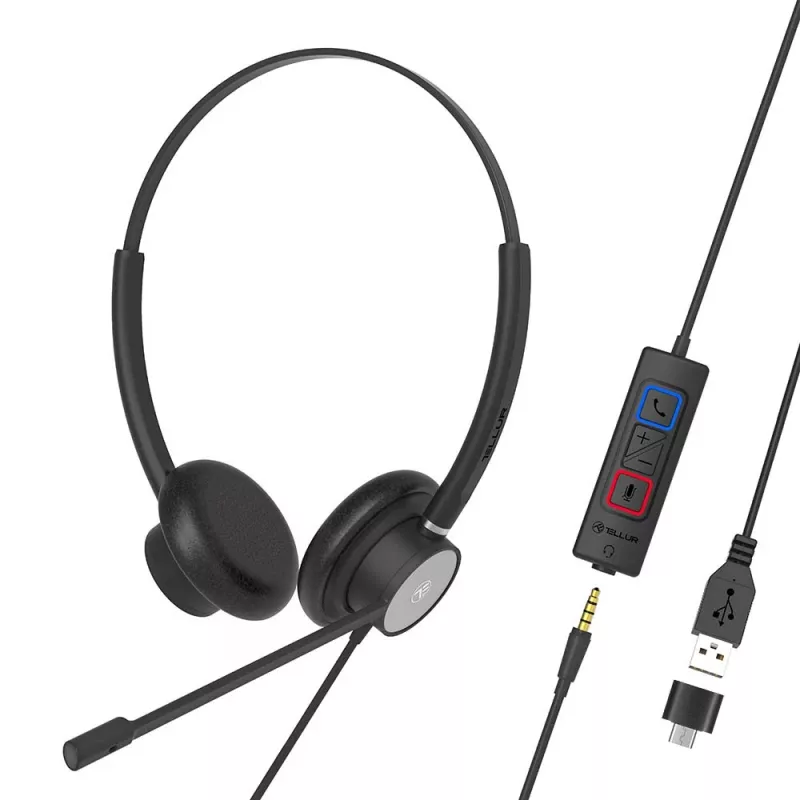 Headset Tellur Voice 420 káblový headset binaurálny čierny TLL411006