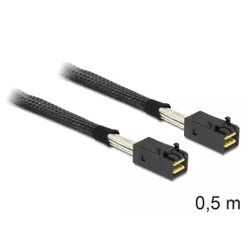 Delock – interný SAS kábel – SAS 6Gbit/s – 4x Mini SAS HD (SFF-8643) na 4x Mini SAS HD (SFF-8643) – 50 cm – pre č. výr.: 62703, 62704