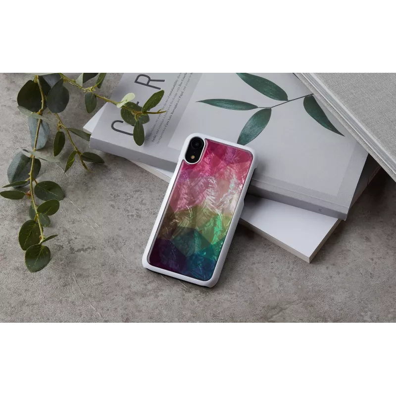 Puzdro na telefón iKins pre iPhone XR – dizajn vodných kvetov, biela