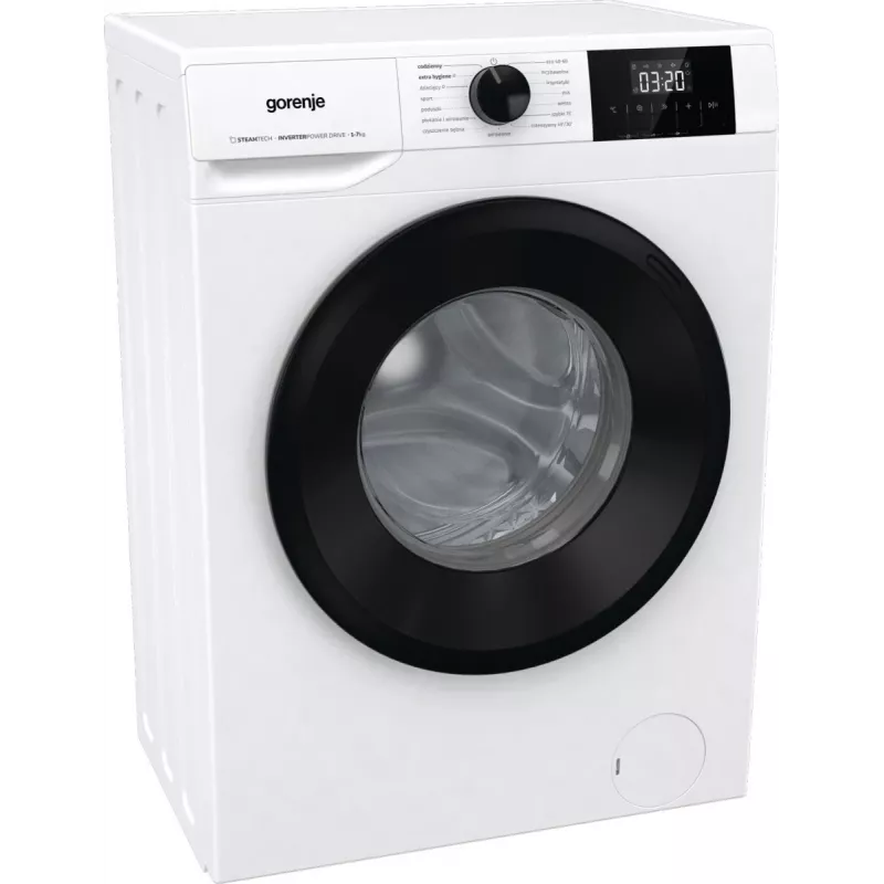 Voľne stojaca práčka Gorenje W3NGPI72SBS, 7 kg, 1200 ot/min, invertorový motor, para, 15 programov, biela