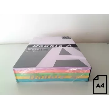 Farebný papier Double A, 80 g/m², A4, 100 listov, Rainbow 3, 5 farieb