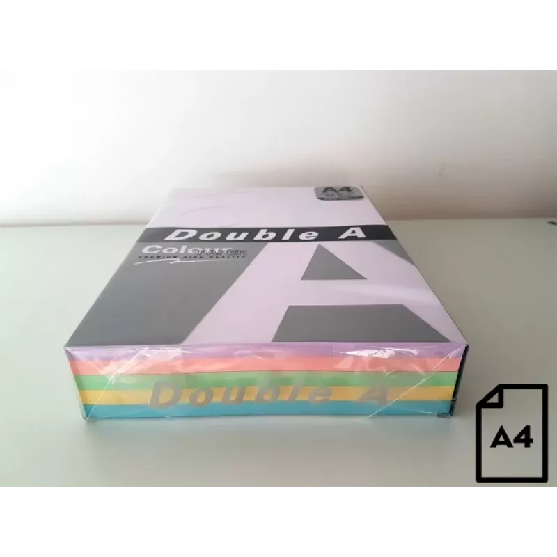 Farebný papier Double A, 80 g/m², A4, 100 listov, Rainbow 3, 5 farieb