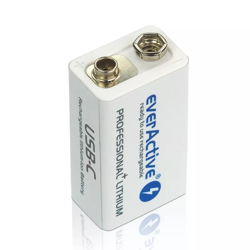 Nabíjateľná batéria everActive 6F22/9V Li-ion 550 mAh s USB TYPE C