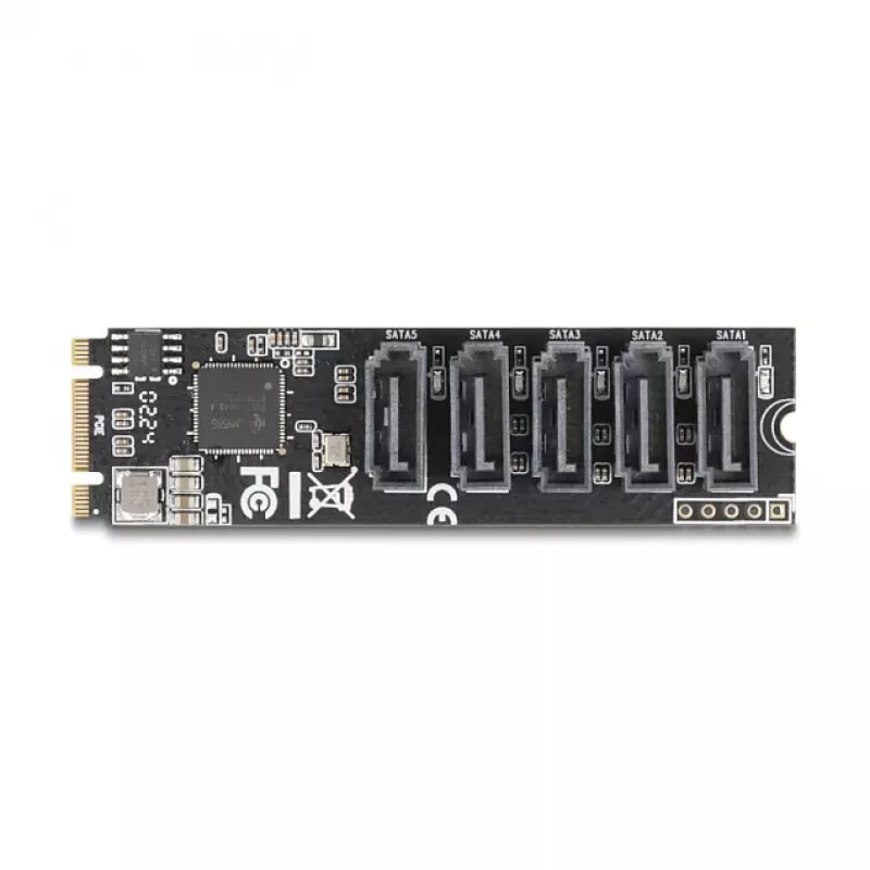 Interný SATA adaptér DELOCK 64241 M.2 (Key B+M) na 5x SATA s JMicron JMB585, LED indikátory, pre PC