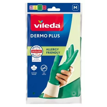 Rukavice Vileda Dermo Plus ‘M’ zelená bavlna, nitril