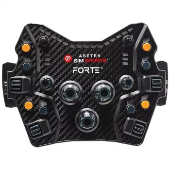 Button Box Asetek SimSports Forte GT — kompaktný pretekársky ovládací panel s konfigurovateľnými tlačidlami a otočnými ovládačmi