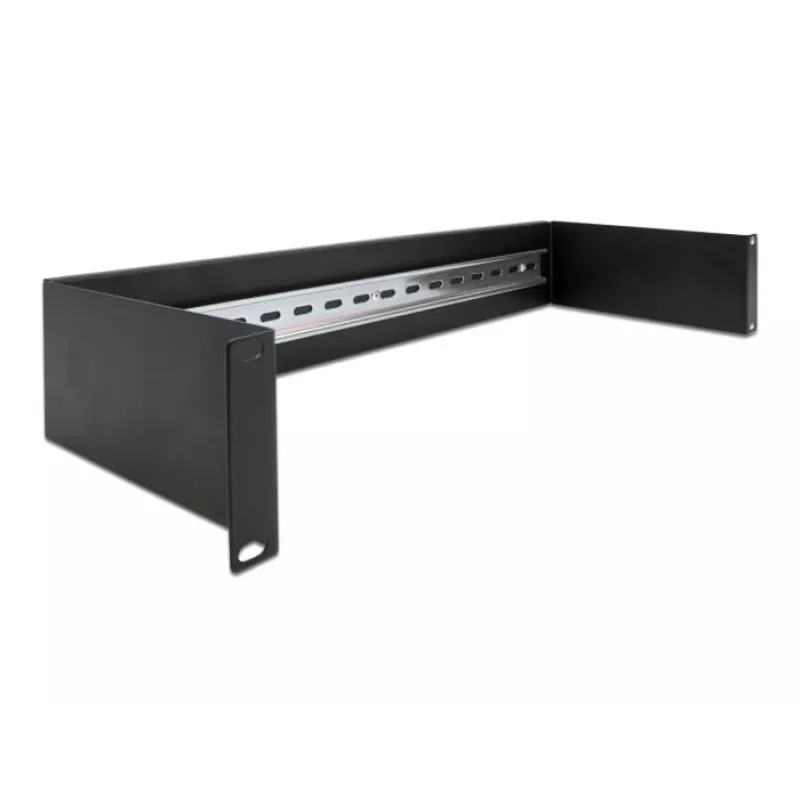 Delock 66884 19-palcový panel pre DIN lištu, 2U, čierny