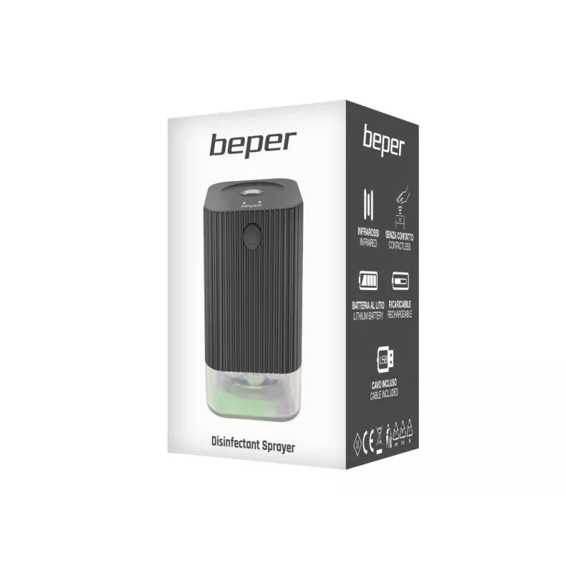 Beper P201UTP011 Automatický rozprašovač na dezinfekciu rúk, infračervený senzor, 120 ml, nabíjateľný