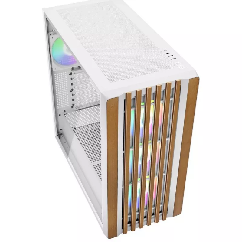 Sharkoon REBEL C70G RGB Full Tower biela, drevo