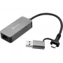 USB-C/A adaptér SANDBERG 136-68 s 2,5-GbE-RJ45 ethernetovým portom