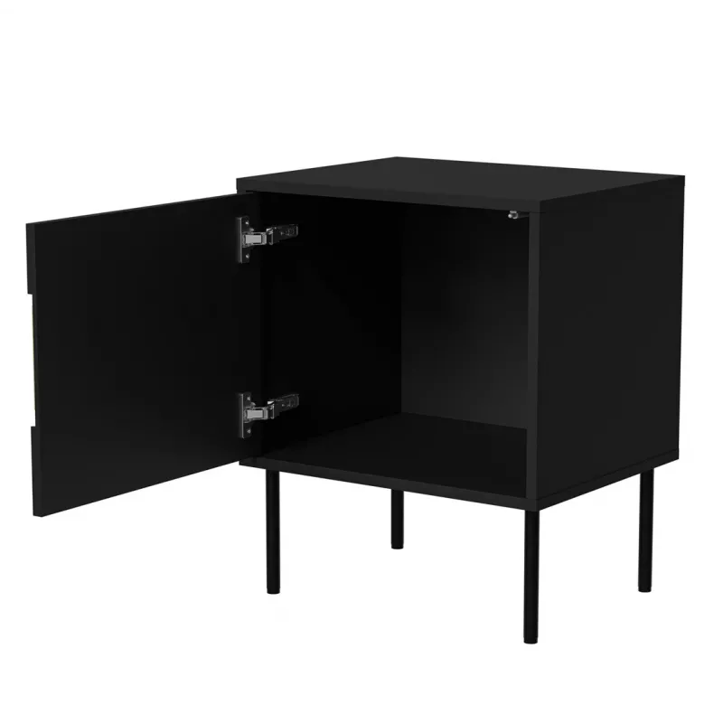 Nočný stolík Cama INSERTO, 2 ks, 50x40x61,5 cm, čierny + LED