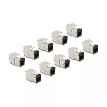 DeLOCK 88118 Keystone modul plochý čierny RJ-45 10 kusov