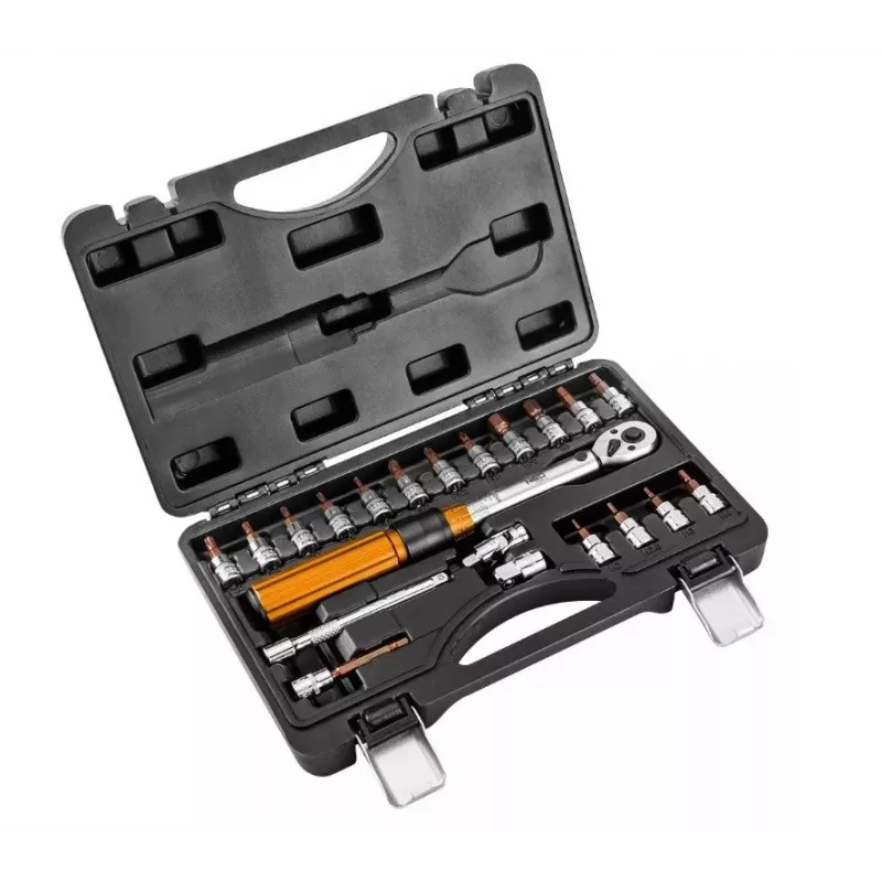 Neo Tools 1/4 obojsmerný momentový kľúč, 5-25NM, sada 21 ks