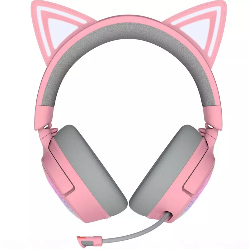 Razer Kraken Kitty V3 Pro - Quartz headset káblový & bezdrôtový s čelenkou herný USB Type-A Bluetooth ružový