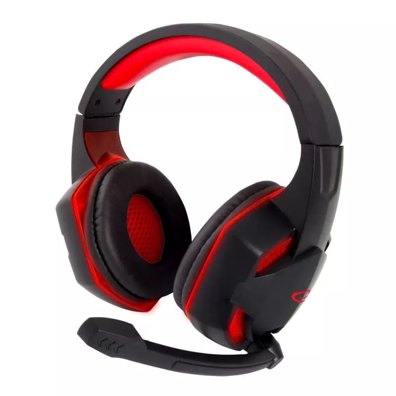 Herný headset ESPERANZA BLACKBIRD, mikrofón, USB/Jack 3,5 mm, čierny/červený