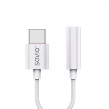 USB Type 3.1 C (M) – Jack 3.5mm (F) audio adaptér biela SAVIO AK-51