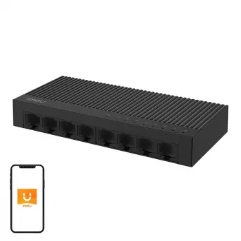 8-portový LAN switch IMOU SF108C 100 Mb/s — neřízený 8x 100 Mbps Ethernet porty