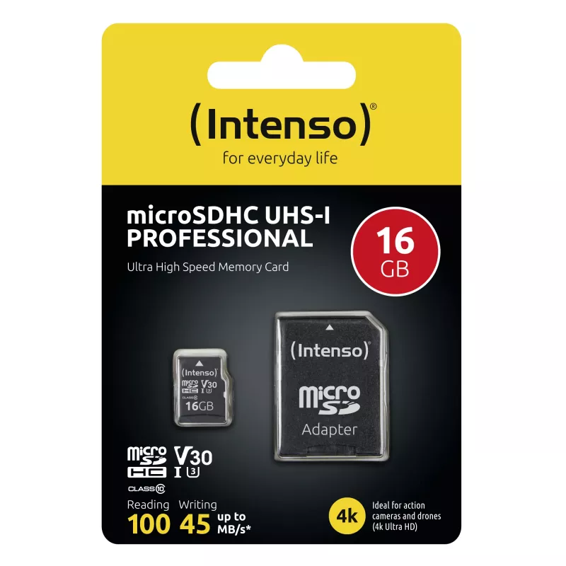 MEMORY MICRO SDHC 16GB C10/W/ADAPTER 3433470 INTENSO