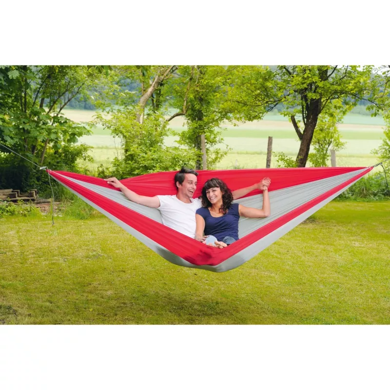 Amazonas Silk Traveller XXL AZ-1030190 kempingová hojdacia sieť, sivá/červená