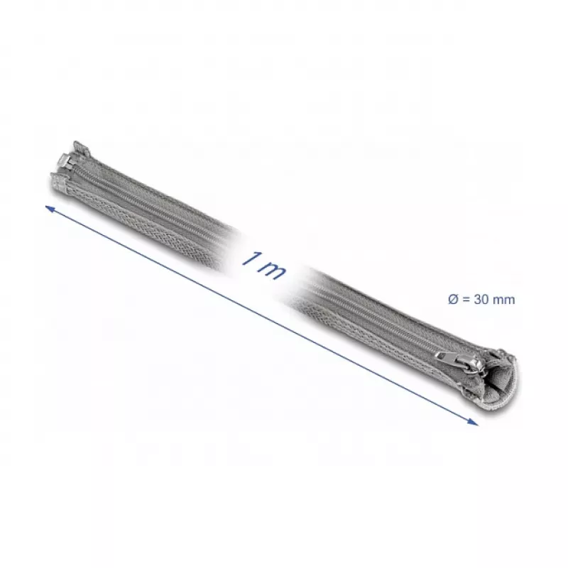 Pletená hadica DeLOCK 20825 1 m x 30 mm sivá
