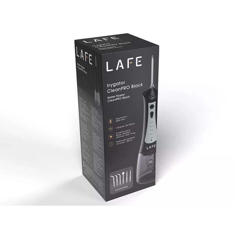 Lafe CleanPRO ústna sprcha, 5 režimov, 300 ml, čierna