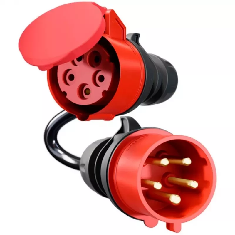 Adaptér pre Gemini flex 11 kW, CEE červený trojfázový striedavý prúd 16A > CEE červený 32A (čierny, 30 cm)