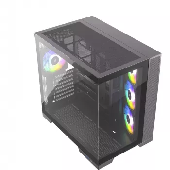 Silentware View A-RGB čierna PC skriňa VIEWčierna — Mid-Tower skriňa s A-RGB osvetlením