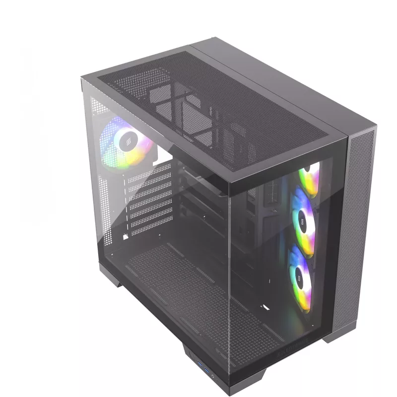 Silentware View A-RGB čierna PC skriňa VIEWčierna — Mid-Tower skriňa s A-RGB osvetlením